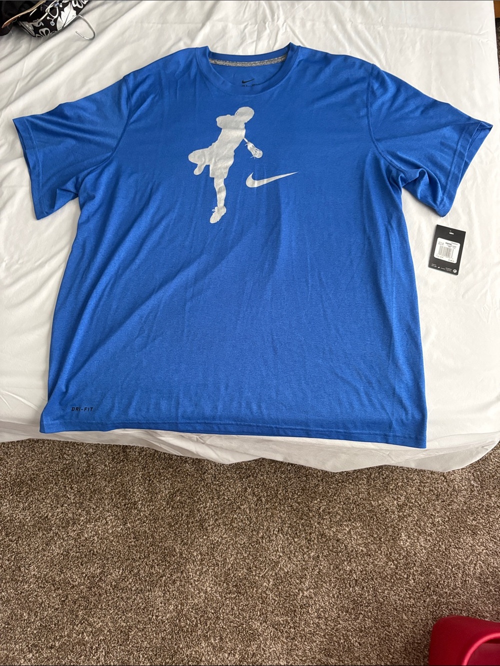 Nike Royal Blue Dri-FIT Lacrosse Silhouette Tee NWT